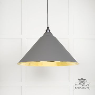 Hockliffe Pendant Light In Bluff And Hammered Brass 49523bl Main L