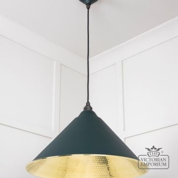 Hockliffe Pendant Light In Dingle And Hammered Brass 49523di 2 L