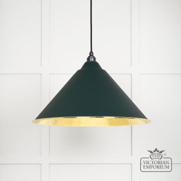 Hockliffe Pendant Light In Dingle And Hammered Brass 49523di Main L