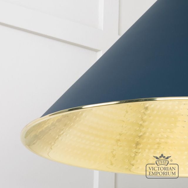 Hockliffe Pendant Light In Dusk And Hammered Brass 49523du 4 L