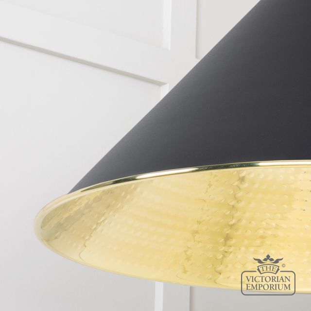 Hockliffe Pendant Lightin Black And Hammered Brass 49523eb 4 L