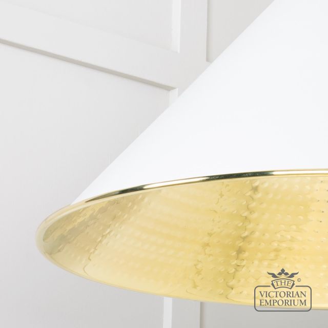 Hockliffe Pendant Light In Flock And Hammered Brass 49523f 4 L