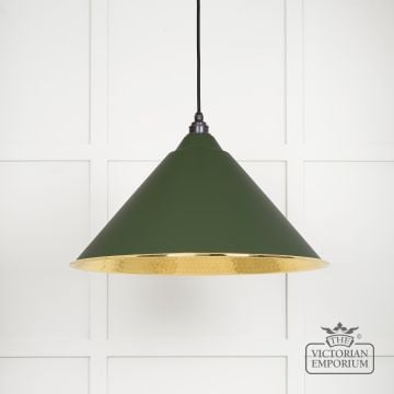 Hockliffe Pendant Light In Heath And Hammered Brass 49523h 1 L