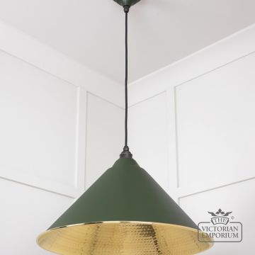 Hockliffe Pendant Light In Heath And Hammered Brass 49523h 3 L