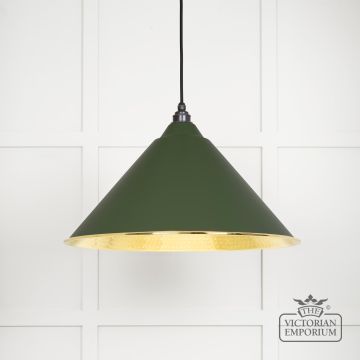 Hockliffe Pendant Light In Heath And Hammered Brass 49523h Main L