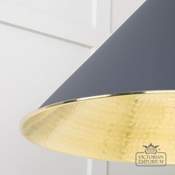 Hockliffe Pendant Light In Slate And Hammered Brass 49523sl 4 L