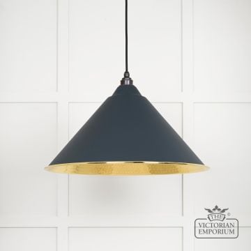 Hockliffe Pendant Light In Soot And Hammered Brass 49523so 1 L