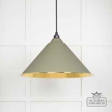 Hockliffe Pendant Light In Tump And Hammered Brass 49523tu 1 L