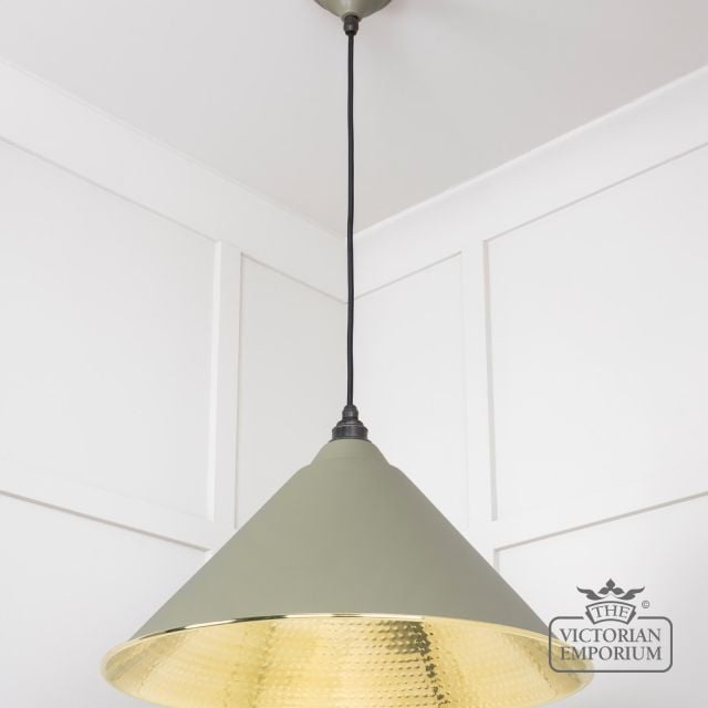 Hockliffe Pendant Light In Tump And Hammered Brass 49523tu 2 L