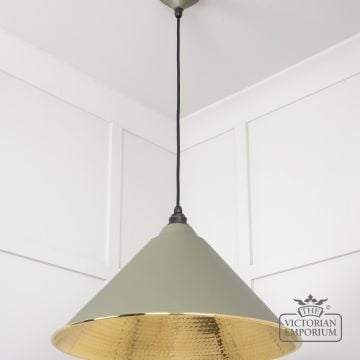 Hockliffe Pendant Light In Tump And Hammered Brass 49523tu 3 L