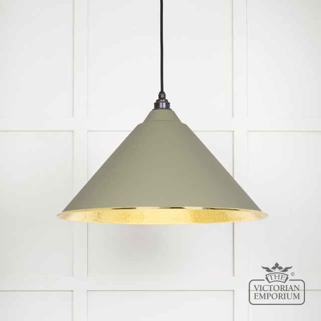 Hockliffe Pendant Light In Tump And Hammered Brass 49523tu Main L