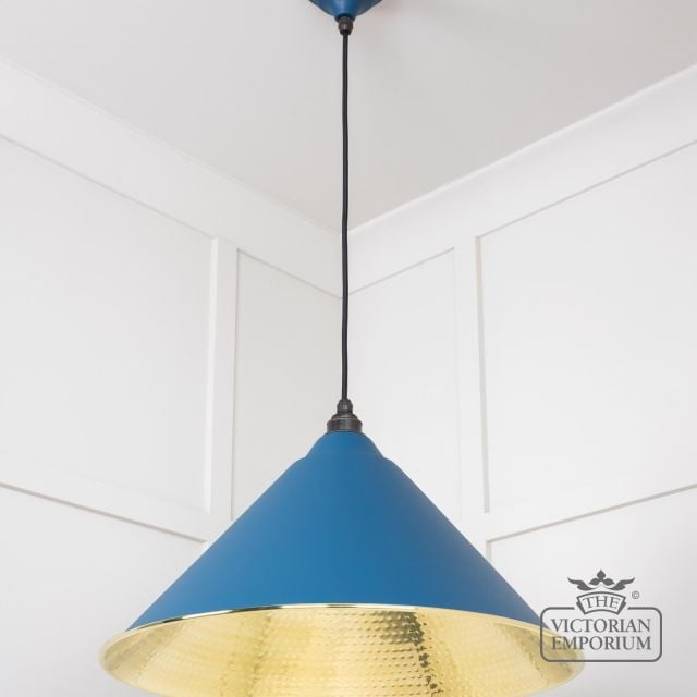 Hockliffe Pendant Light In Upstream And Hammered Brass 49523u 2 L