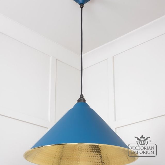 Hockliffe Pendant Light In Upstream And Hammered Brass 49523u 3 L