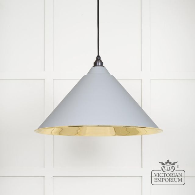 Hockliffe pendant light in Birch and Smooth Brass