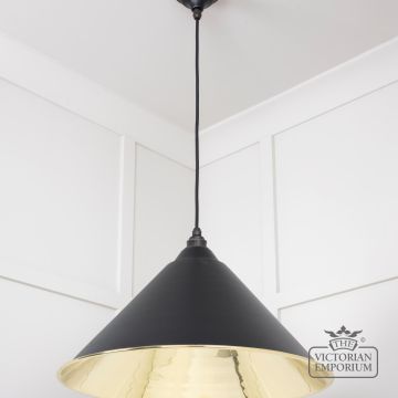 Hockliffe Pendant Light In Black And Smooth Brass 49524eb 2 L
