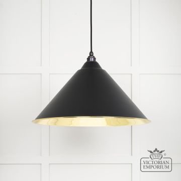 Hockliffe Pendant Light In Black And Smooth Brass 49524eb Main L
