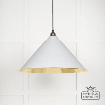 Hockliffe Pendant Light In Flock And Smooth Brass 49524f 1 L