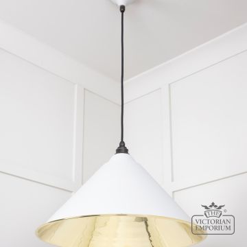 Hockliffe Pendant Light In Flock And Smooth Brass 49524f 2 L