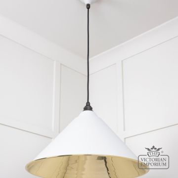 Hockliffe Pendant Light In Flock And Smooth Brass 49524f 3 L
