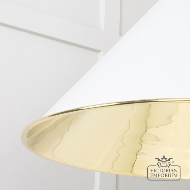 Hockliffe Pendant Light In Flock And Smooth Brass 49524f 4 L