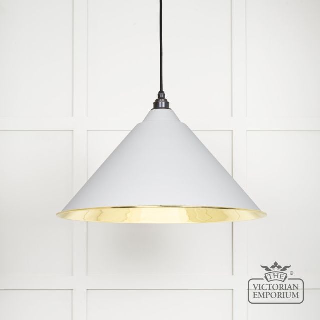 Hockliffe Pendant Light In Flock And Smooth Brass 49524f Main L