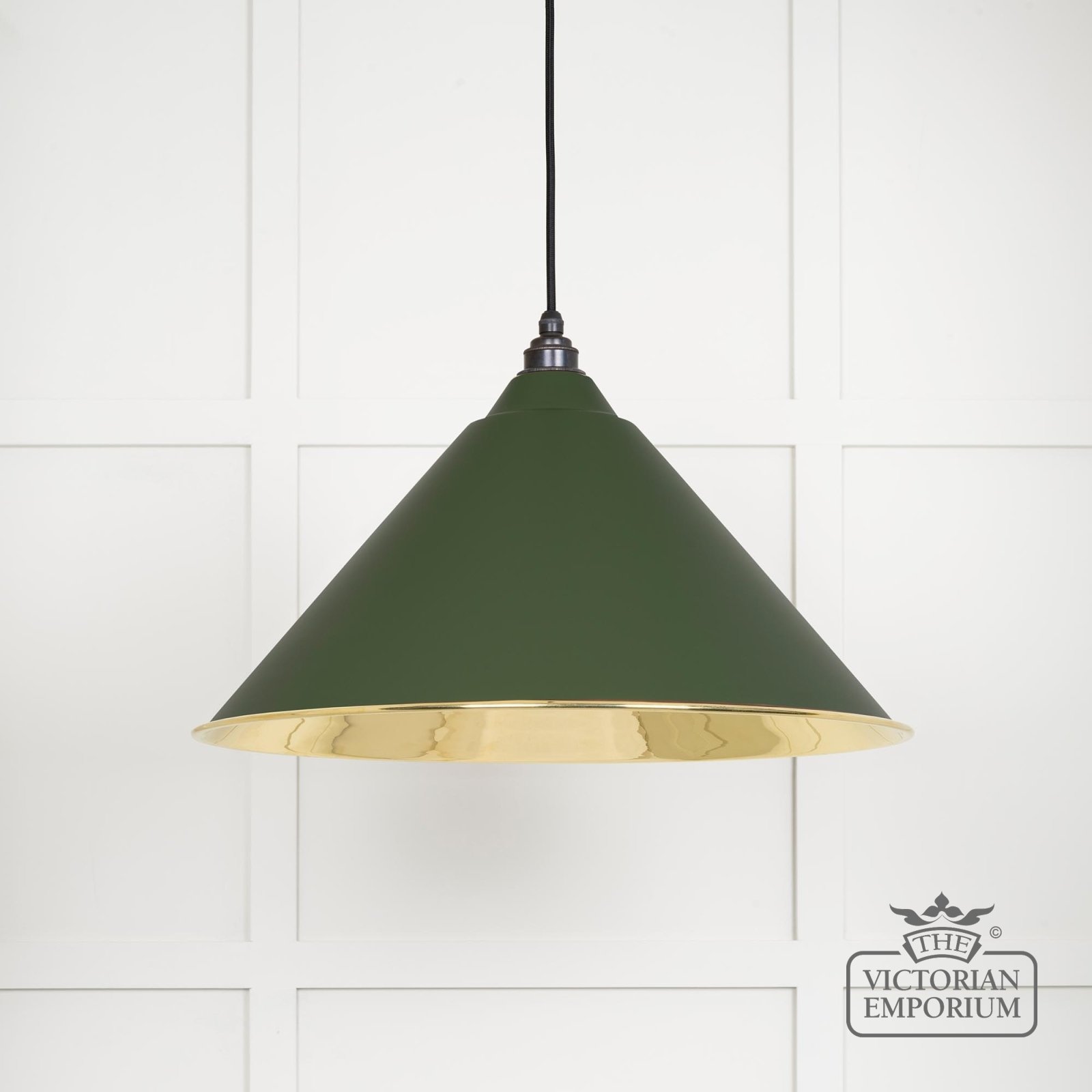 Hockliffe pendant light in Heath and Smooth Brass