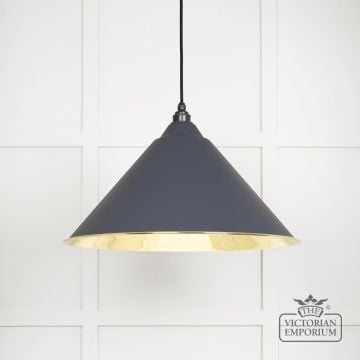 Hockliffe Pendant Light In Slate And Smooth Brass 49524sl Main L