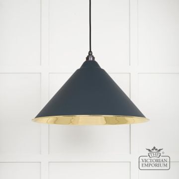 Hockliffe pendant light in Soot and Smooth Brass