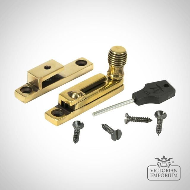 Aged Brass Beehive Quadrant Fastener   Narrow For Sash Windows 45480 1 L