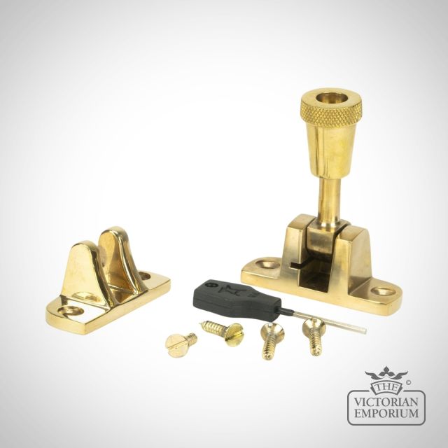 Polished Brass Brompton Brighton Fastener (radiused) For Sash Windows 45942 2 L