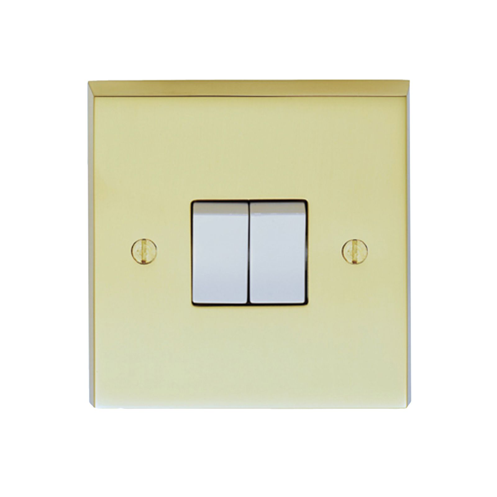 2 Gang 10amp 2way Switch in brass, chrome or satin chrome