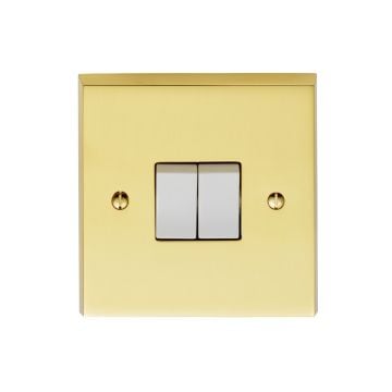 Stepped 2 Gang 10Amp 2Way Toggle Switch - brass or chrome or satin chrome