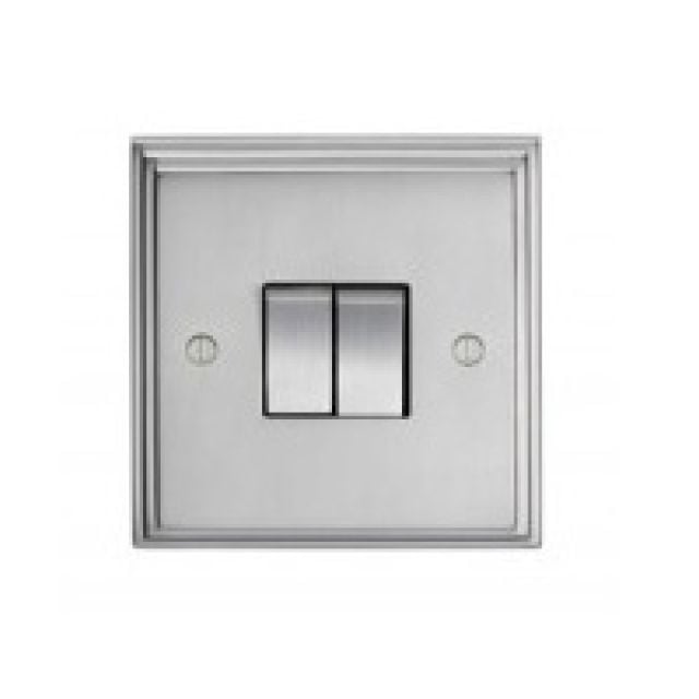 Stepped 2 Gang Switch  - brass or chrome or satin chrome