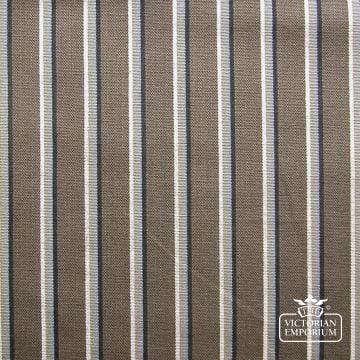 Ambleside Striped 100% Cotton Fabric - Mocha