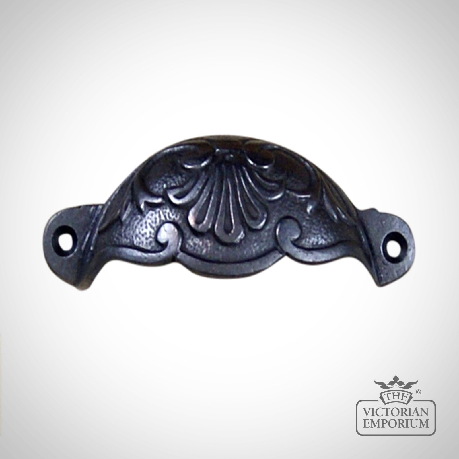 Fancy Swirl Cup Handle in Waxed Antique Iron