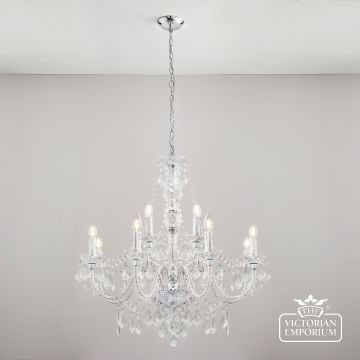 Clarence 12 Light Polished Chrome Chandelier With Acrylic Beading