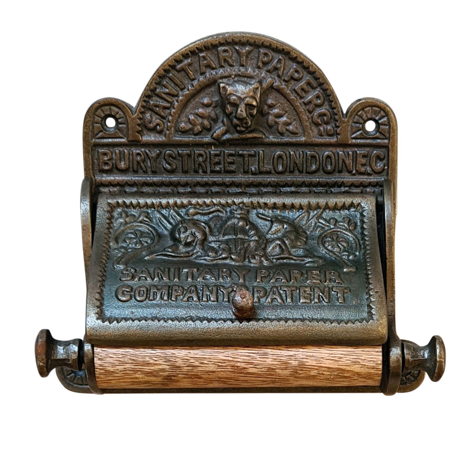 Bury Street Antique Copper Toilet Roll Holder with Lid