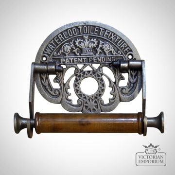 Waterloo Station Solid Iron and Wood Toilet Roll Holder