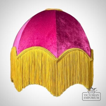 Raspberry Deluxe Dome Decorative Fringed Lamp Shade in a Choice of Sizes