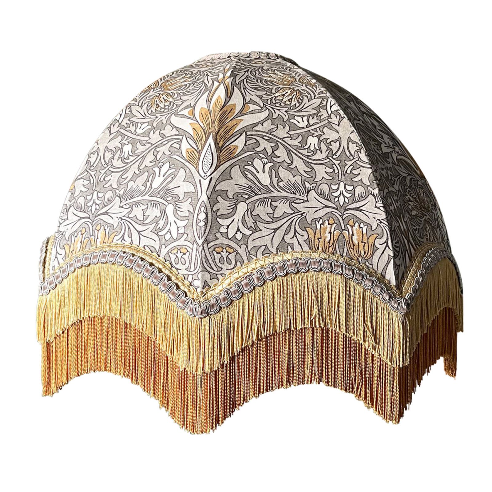 William Morris Snakehead Domed Decorative Fringed Lamp Shade in a ...