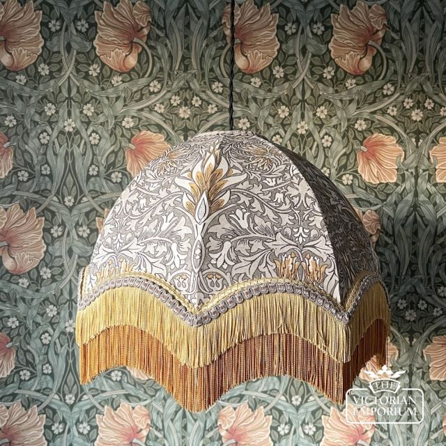 Fringed Lampshade William Morris Snakehead Img 9416