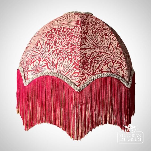 William Morris Marigold Deluxe Domed Decorative Fringed Lamp Shade in a Choice of Sizes