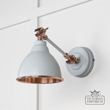Brindle Wall Light with Smooth Copper Interior and Birch Exterior