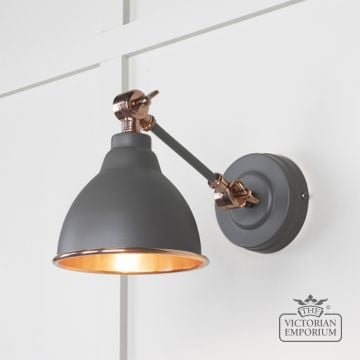 Brindle Wall Light With Smooth Copper Interior And Bluff Exterior 49714sbl Main S