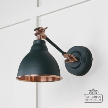 Brindle Wall Light with Smooth Copper Interior and Dingle Exterior