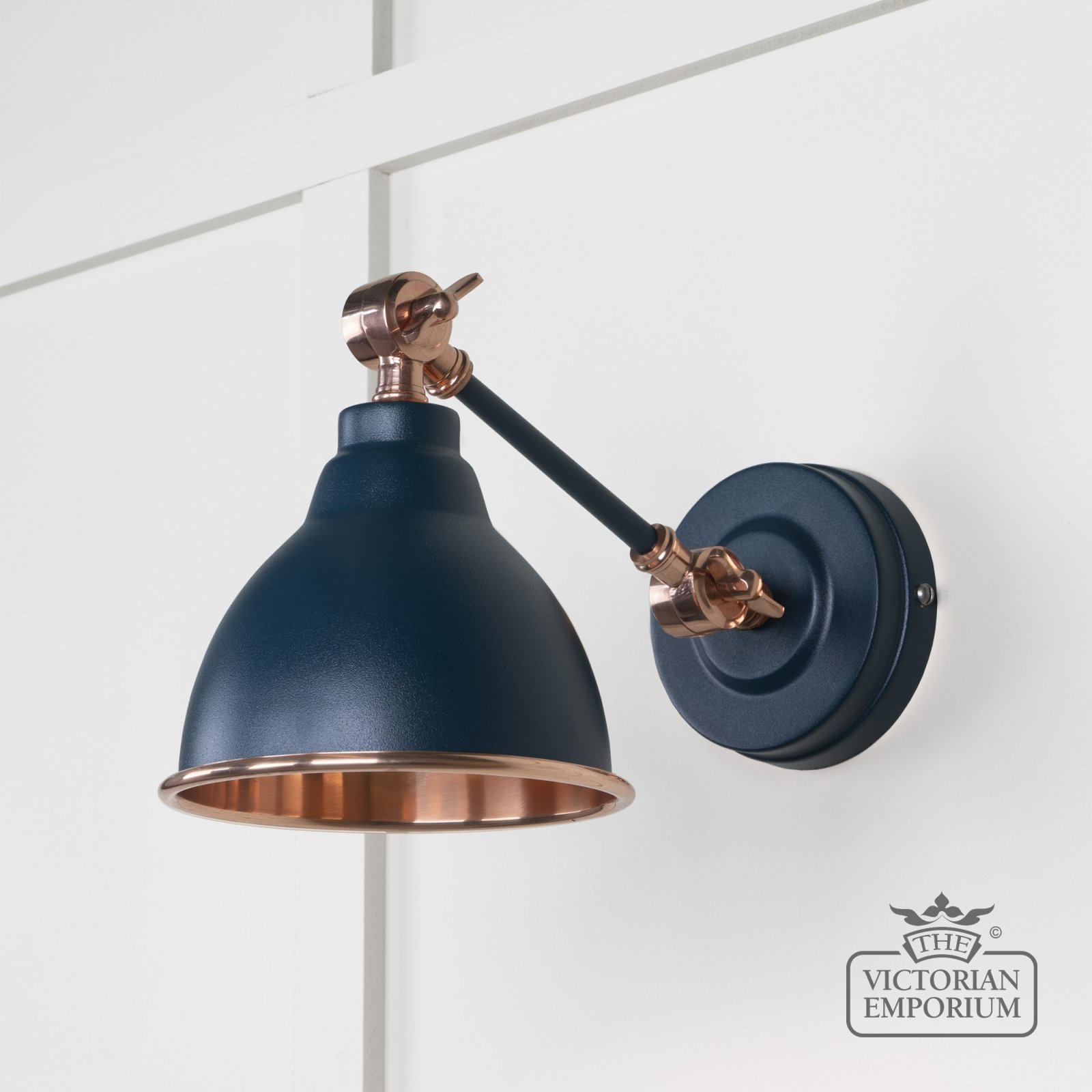 Brindle Wall Light with Smooth Copper Interior and Dusk Exterior