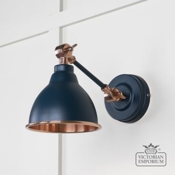 Brindle Wall Light With Smooth Copper Interior And Dusk Exterior 49714sdu 1 L