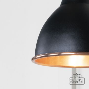 Brindle Wall Light With Smooth Copper Interior And Black Exterior 49714seb 3 L