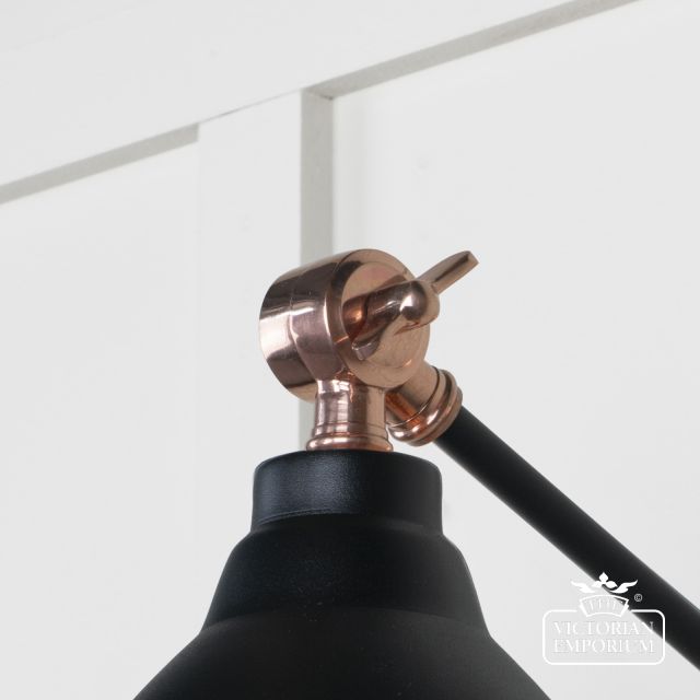 Brindle Wall Light With Smooth Copper Interior And Black Exterior 49714seb 4 L