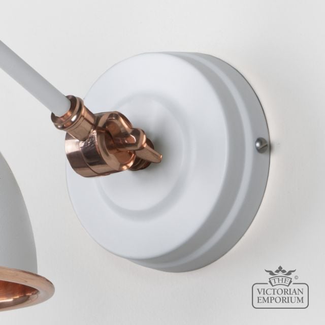 Brindle Wall Light With Smooth Copper Interior And Flock Exterior 49714sf 5 L